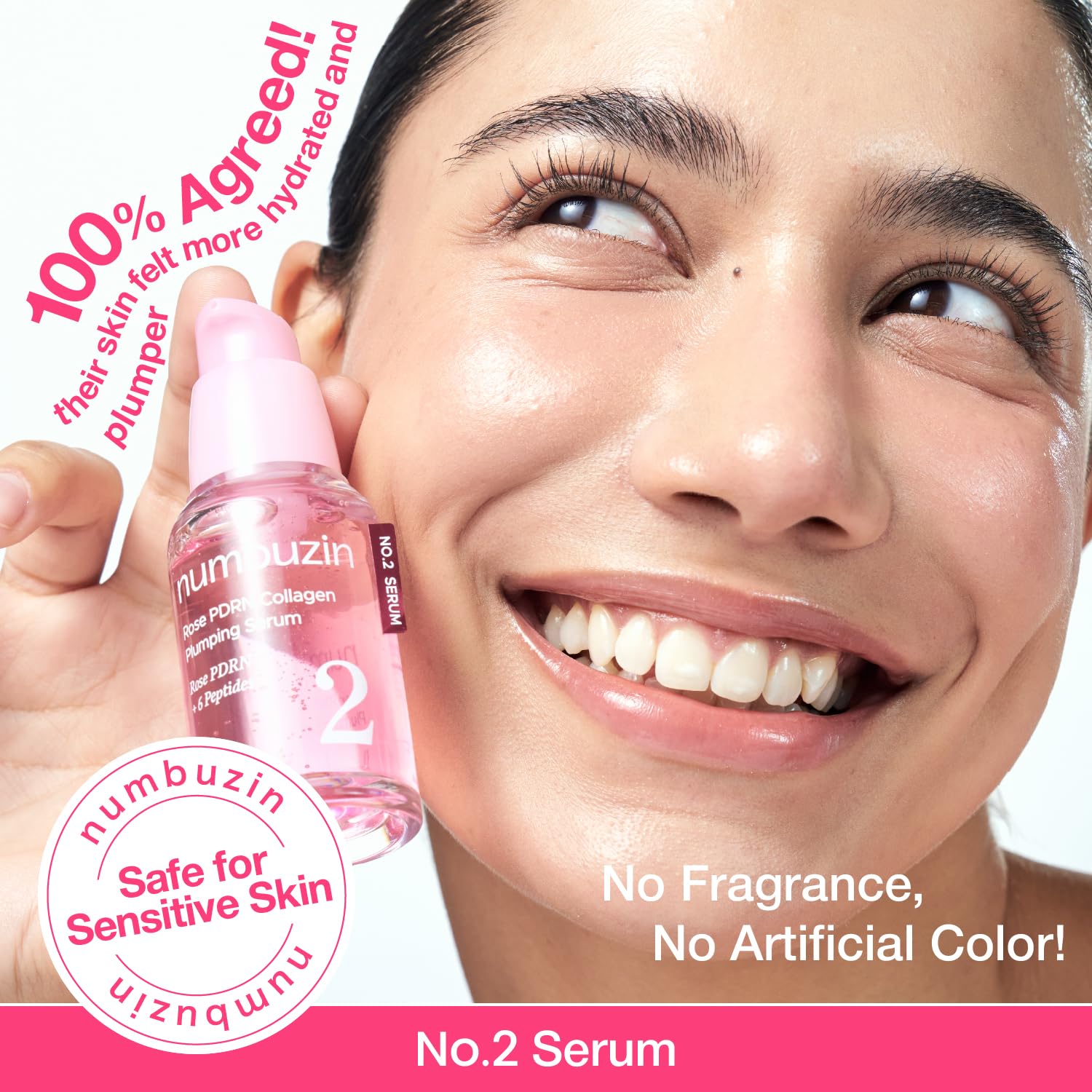[Numbuzin] No.2 Rose PDRN Collagen Plumping Serum 1.01fl oz (30ml)