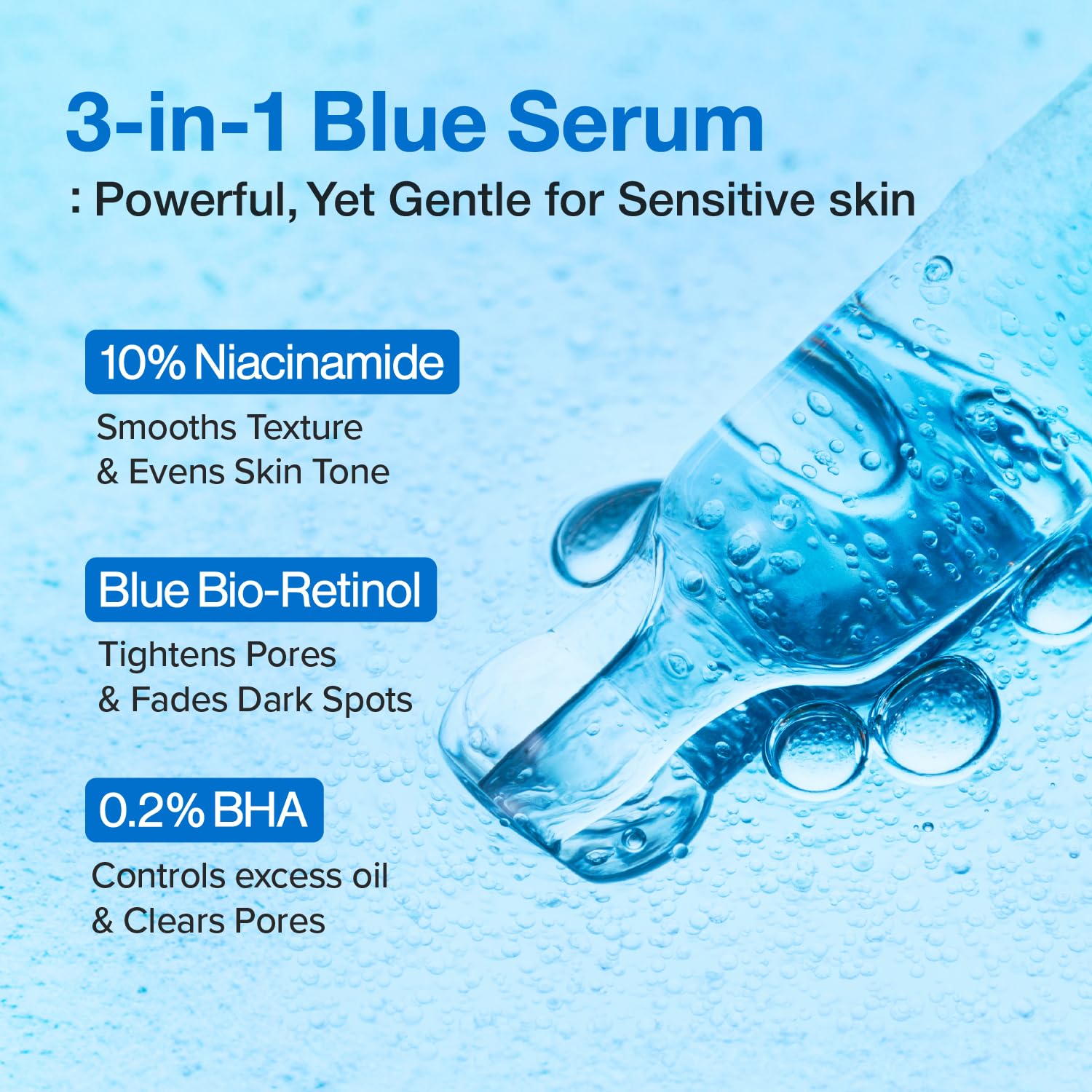 [Numbuzin] No.3 Blue Bio-Retinol Pore Refining Serum 1.01fl oz (30ml)