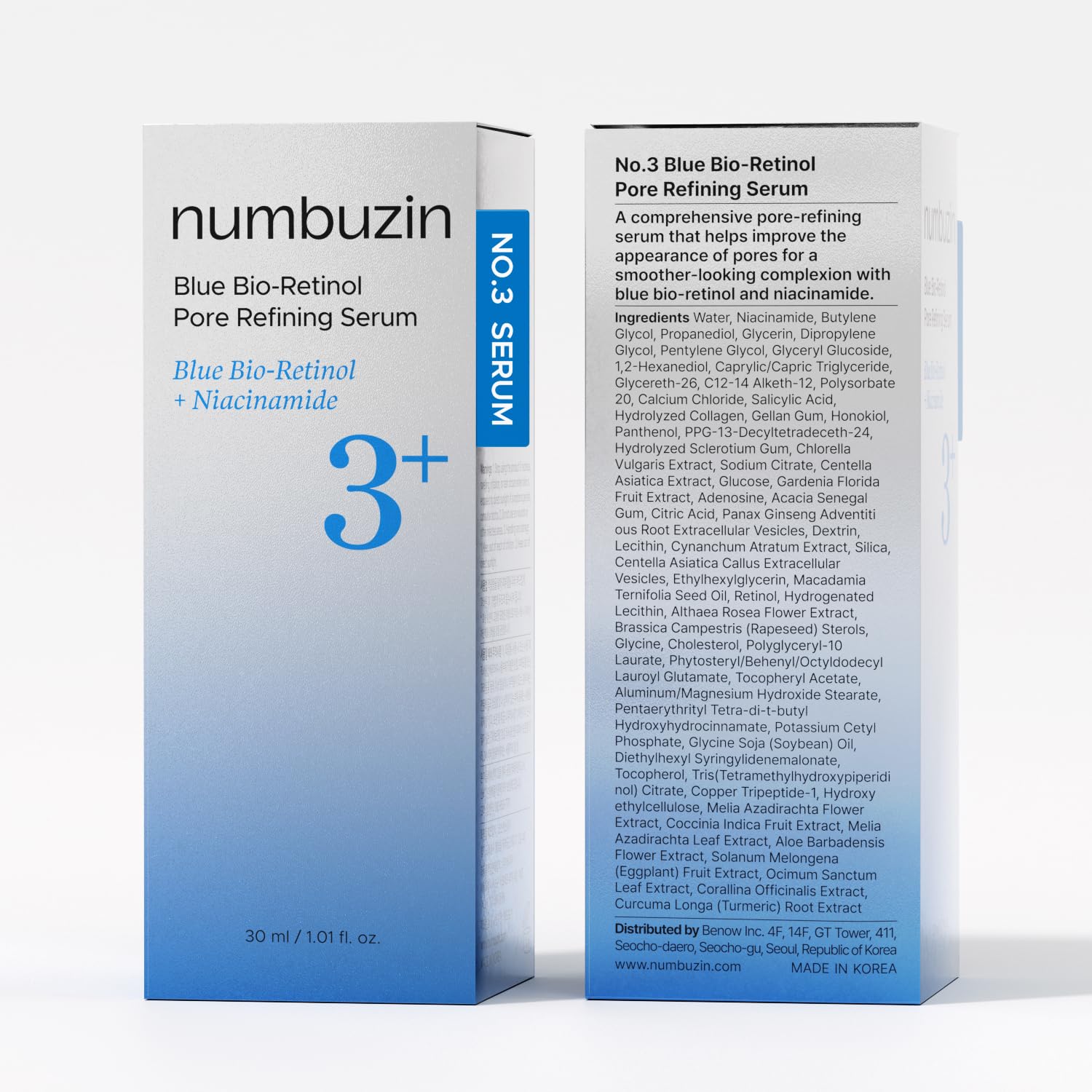 [Numbuzin] No.3 Blue Bio-Retinol Pore Refining Serum 1.01fl oz (30ml)