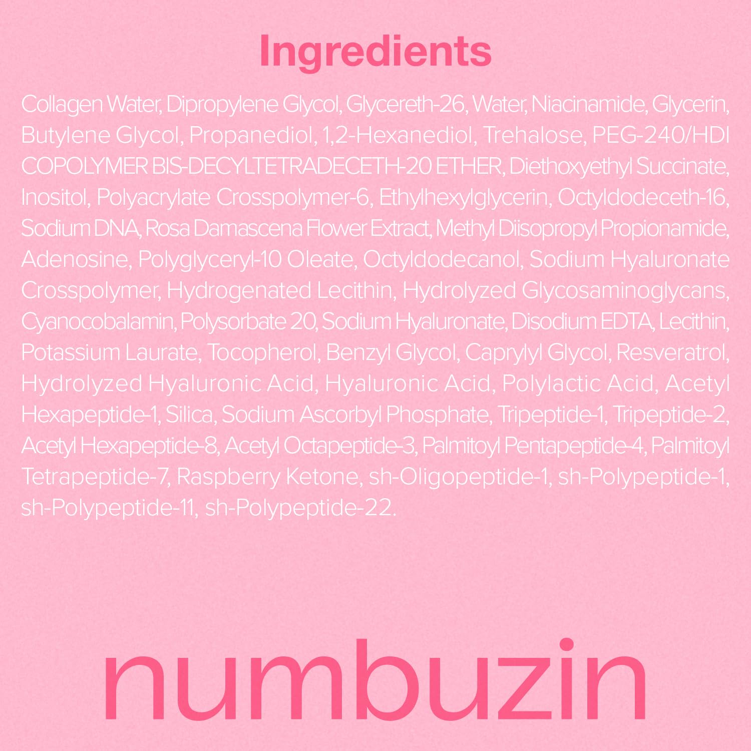 [Numbuzin] No.2 Rose PDRN Collagen Plumping Serum 1.01fl oz (30ml)