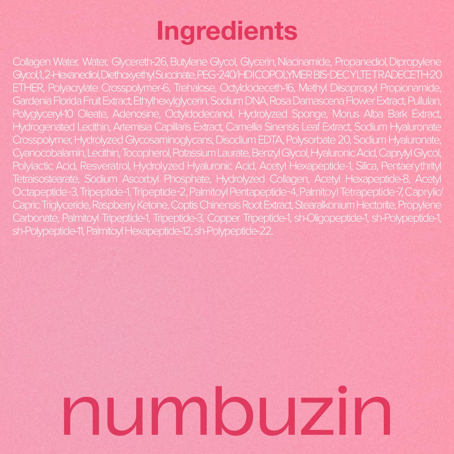 [Numbuzin] No.2 Rose PDRN Collagen 2X Plumping Serum 1.01fl oz (30ml)