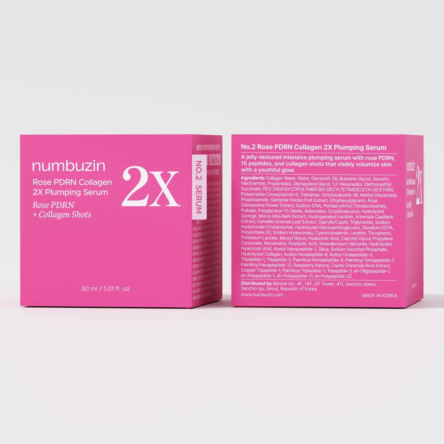[Numbuzin] No.2 Rose PDRN Collagen 2X Plumping Serum 1.01fl oz (30ml)