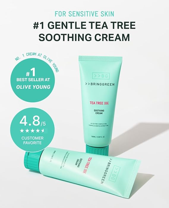 [Bringgreen] Tea Tree Cica Soothing Cream Plus 3.38 fl oz (100ml)
