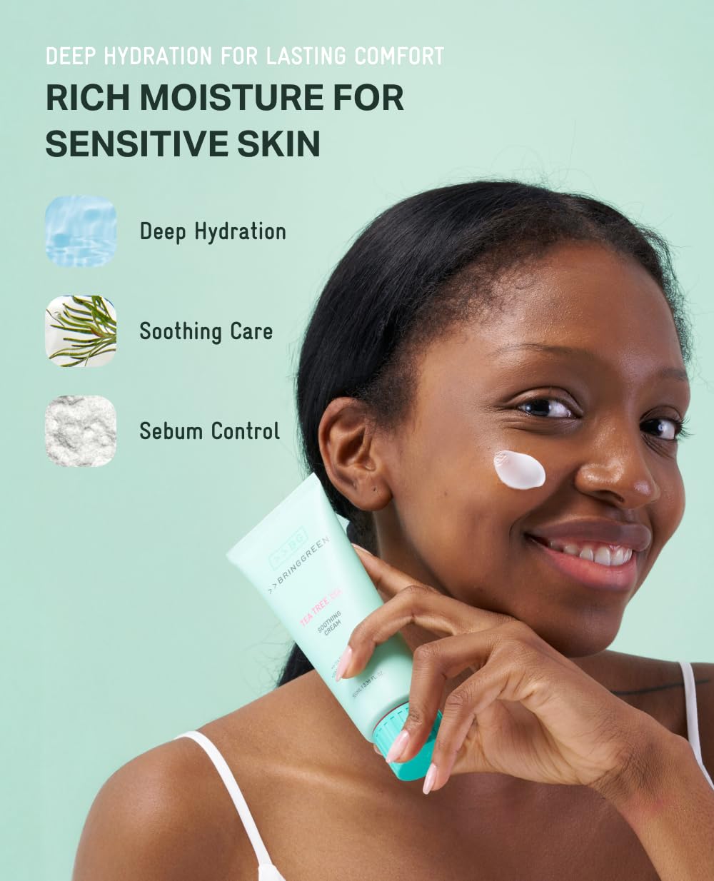 [Bringgreen] Tea Tree Cica Soothing Cream Plus 3.38 fl oz (100ml)