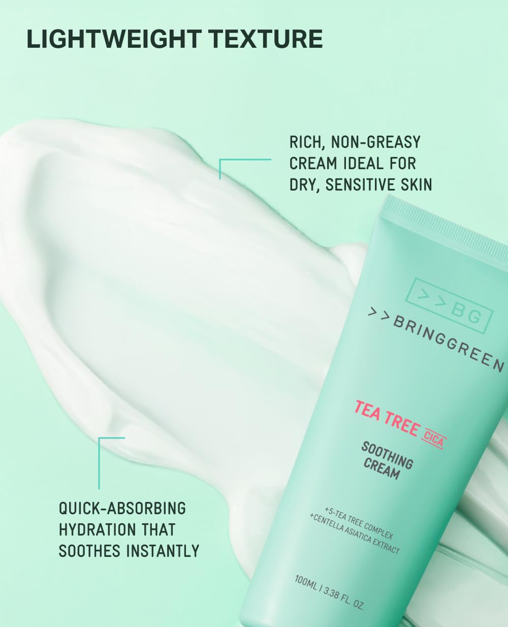 [Bringgreen] Tea Tree Cica Soothing Cream Plus 3.38 fl oz (100ml)