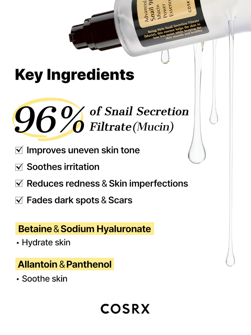 [COSRX] Advanced Snail 96 Mucin Power Essence 3.38 fl oz (100ml)
