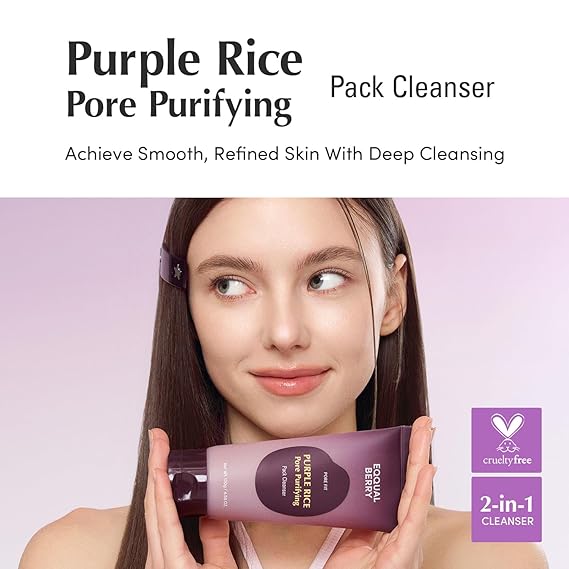 [EQQUALBERRY] Purple Rice Pore Purifying Pack Cleanser 4.58 oz (130g)