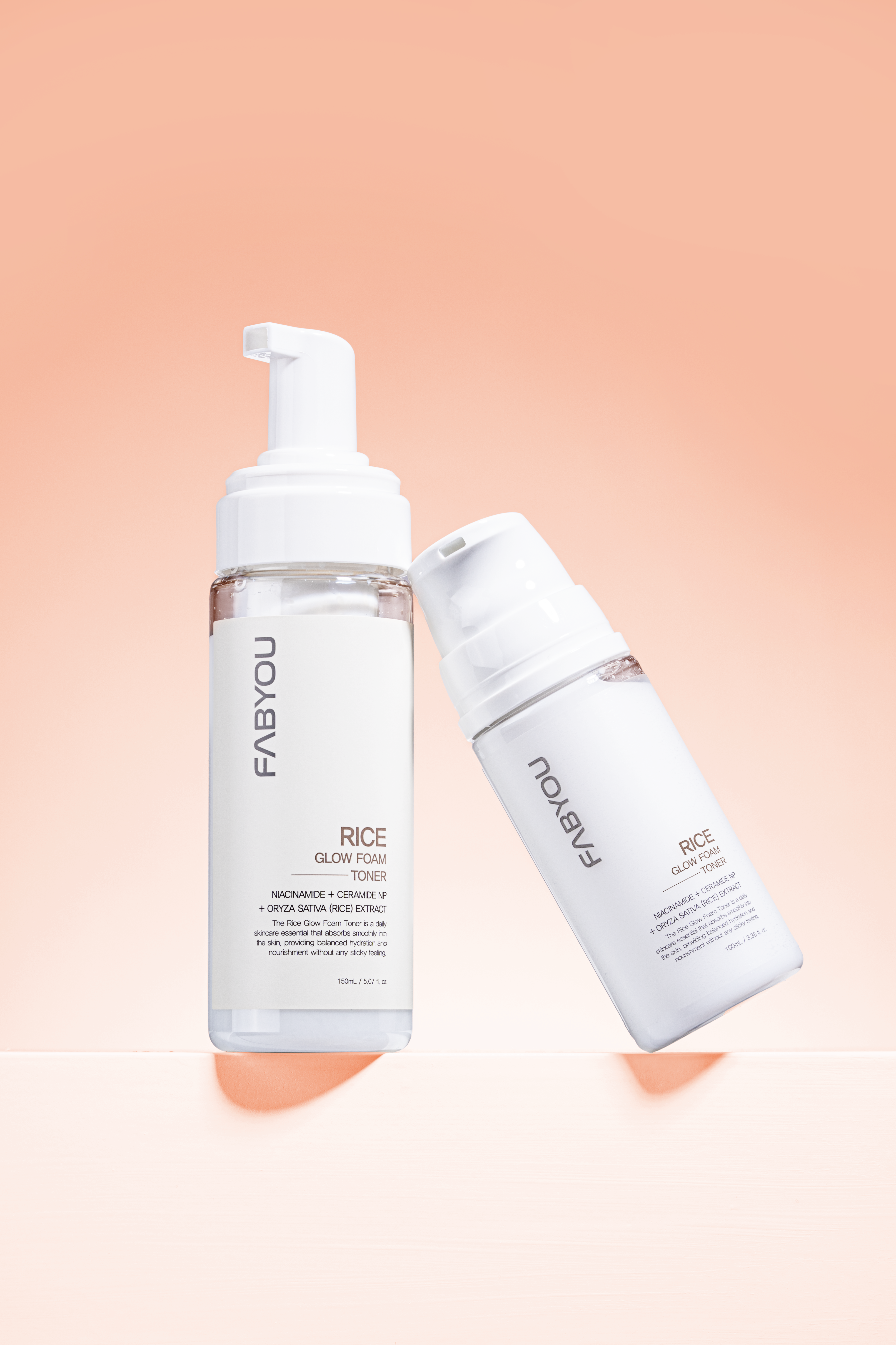FABYOU Rice Glow Foam Toner 3.38 fl oz(100ml), 5.06 fl oz(150ml)
